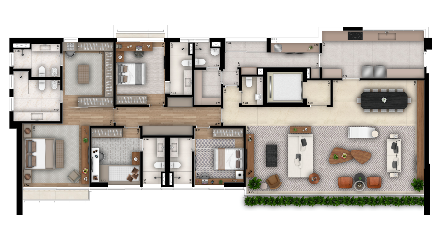 293 m² - 4 Suítes<br>
