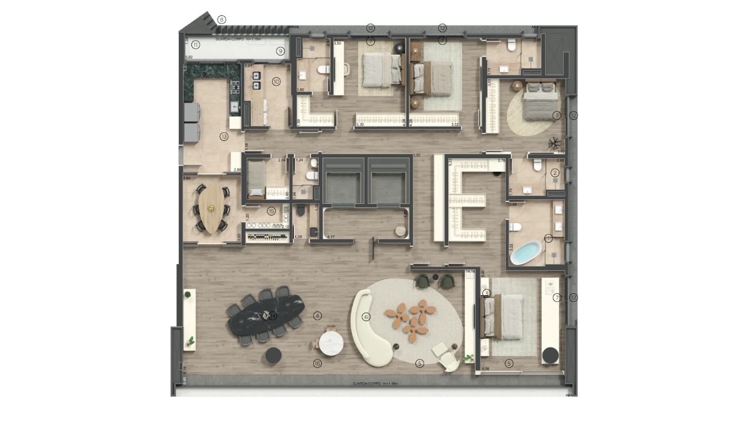 314m² - 4 Suítes<br>